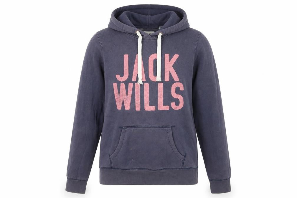 Womens UK 12 Regular Jack Wills Blue Pullover Hoodie