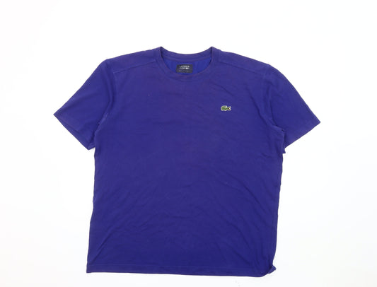 Lacoste Men's Blue Cotton T-Shirt, Size L