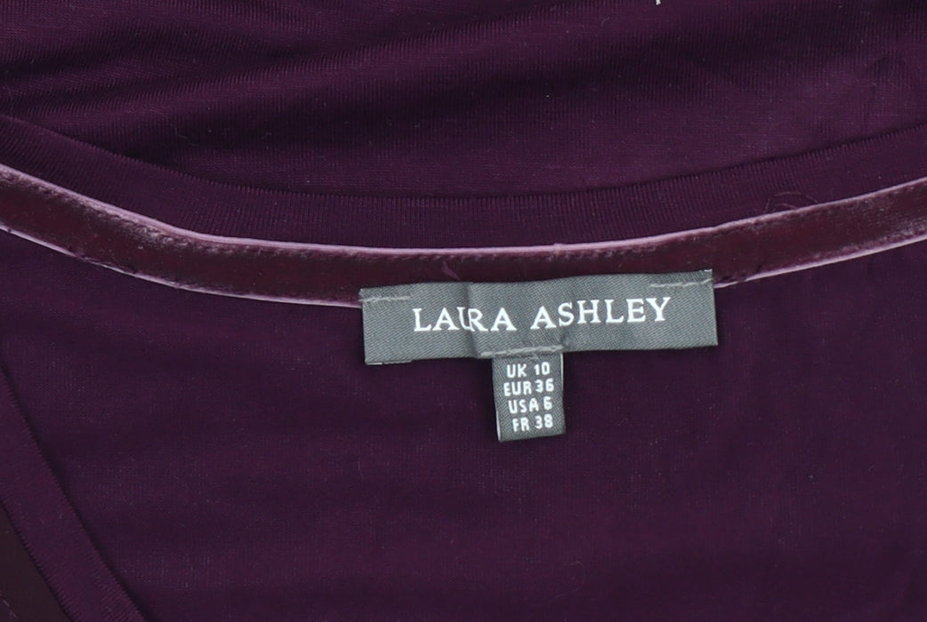 Laura Ashley Women's Floral Purple Blouse Size 10