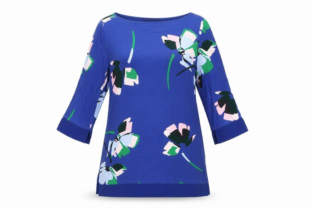 Front view of Marks & Spencer Women's Blue Floral Top