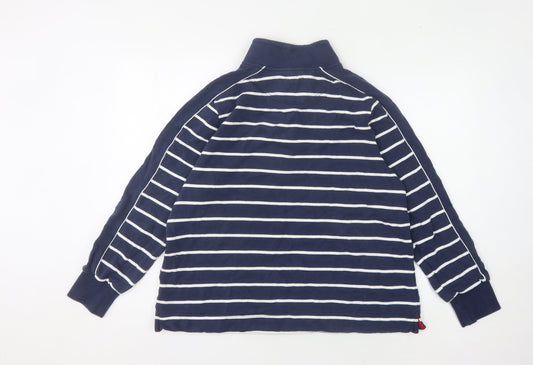 Joules Women's Blue Striped Henley Sweatshirt Size 16