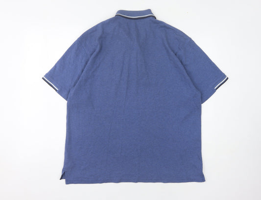 Marks and Spencer Men's Blue Medium Polo Shirt