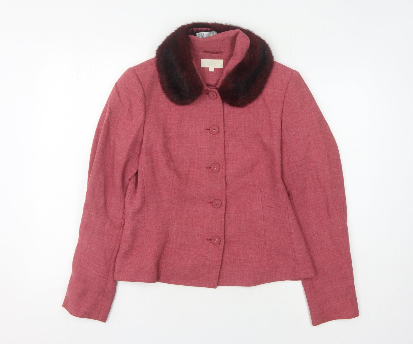 Marks and Spencer Women's Red Blazer UK 10 Shawl Collar