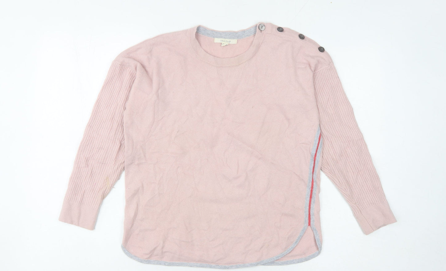 White Stuff Women’s Pink Cotton Wool Pullover Jumper Size 10
