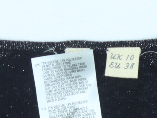 White Stuff Women's Black Long Sleeve Pullover Jumper Size 10