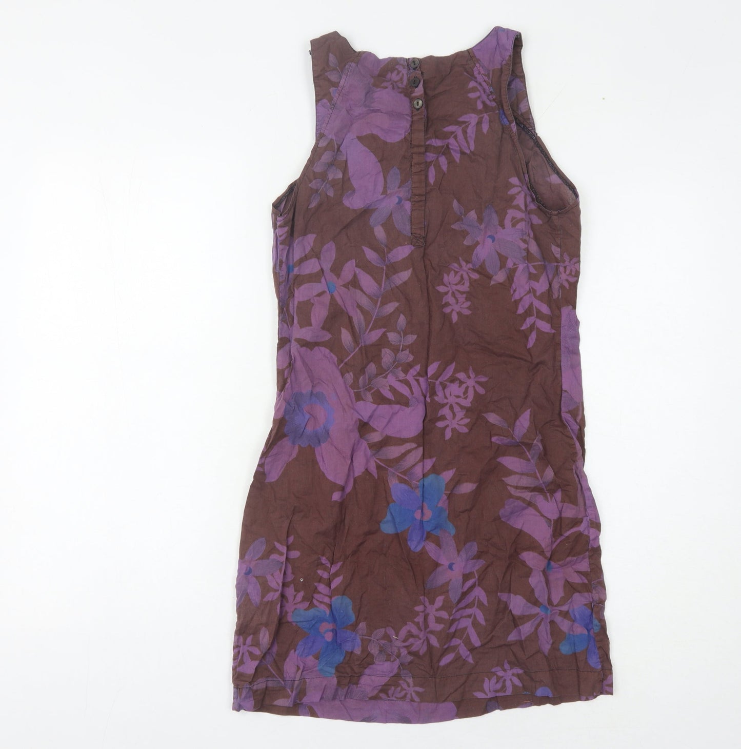 Warehouse Women's Brown Purple Floral Shift Dress 8