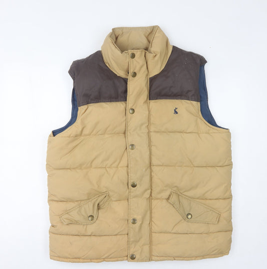 Joules Men's Brown Puffer Waistcoat Size L