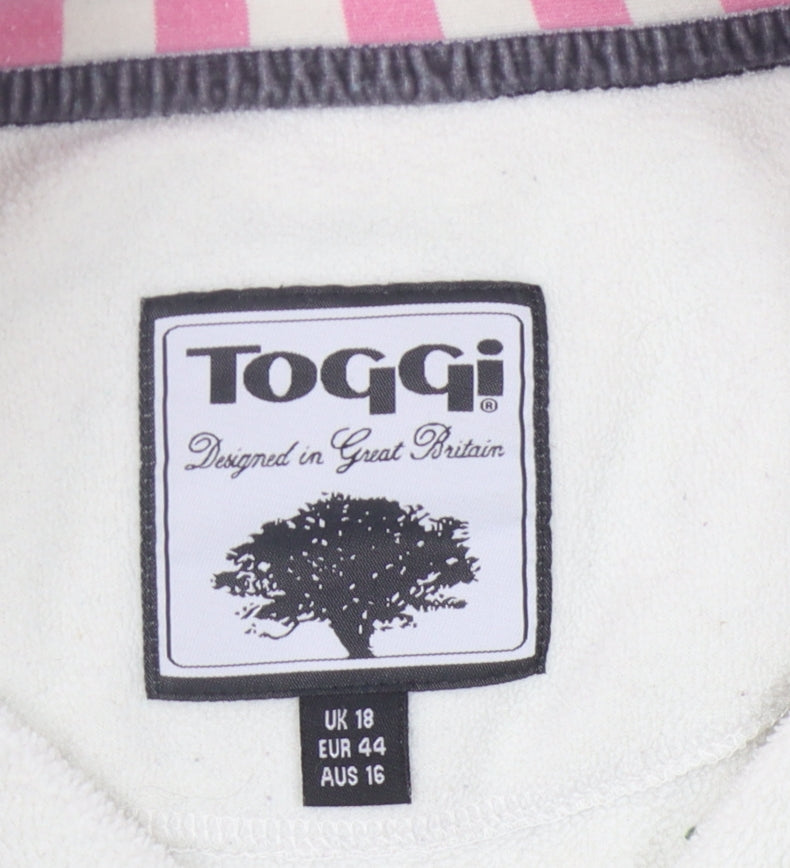 Toggi Women's White Henley Sweatshirt Size 18