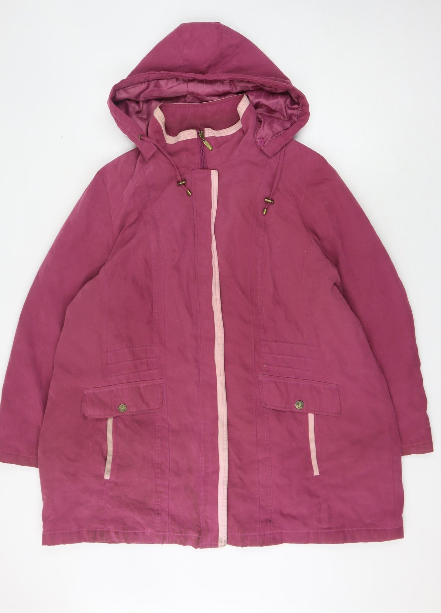 Bm Collection Women's Pink XL Parka Jacket Hoodie