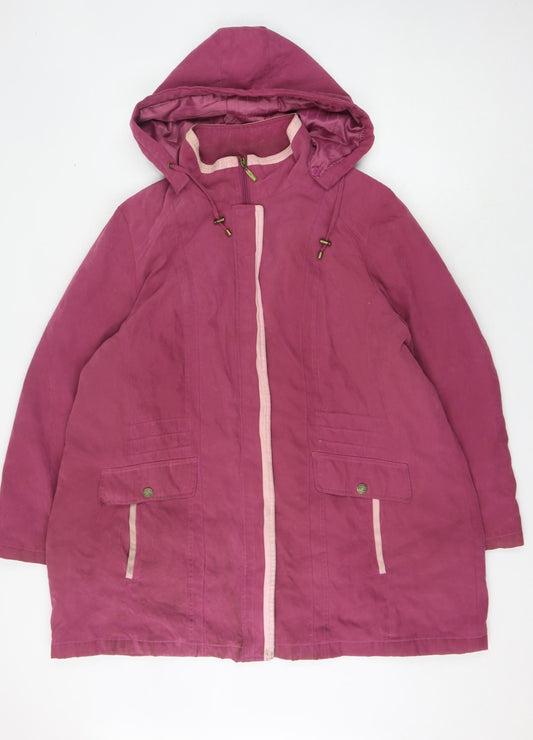 Bm Collection Women's Pink XL Parka Jacket Hoodie