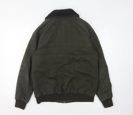 Brave Soul Men's Green Bomber Jacket Size M