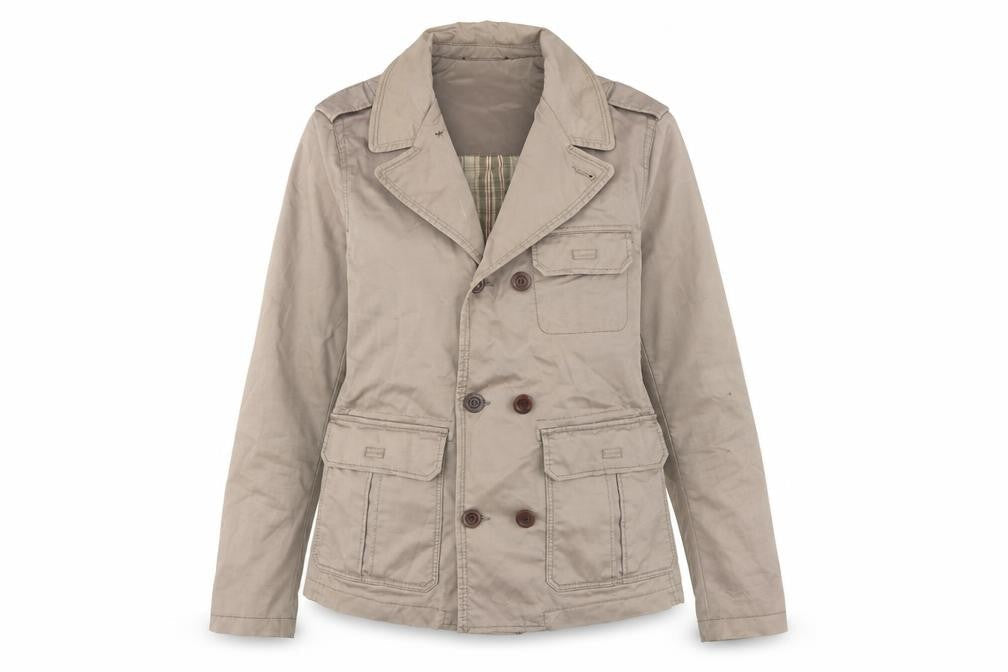 Mango Womens Beige Jacket XS Double-Breasted Casual