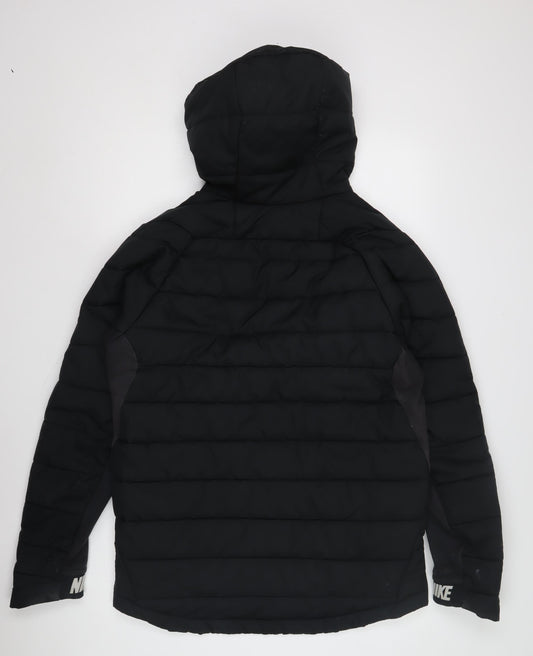 Nike Men's Black Puffer Jacket - Medium, Casual Winter