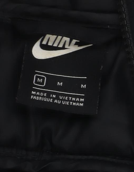 Nike Men's Black Puffer Jacket - Medium, Casual Winter