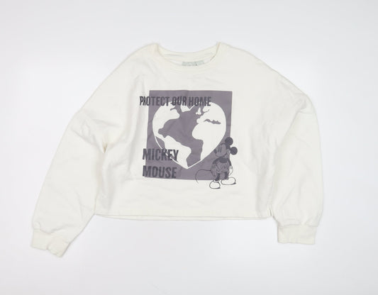 Disney Women’s White Pullover Sweatshirt Size 10