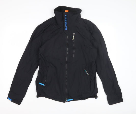 Superdry Men's Black Nylon Windbreaker Jacket, Size S