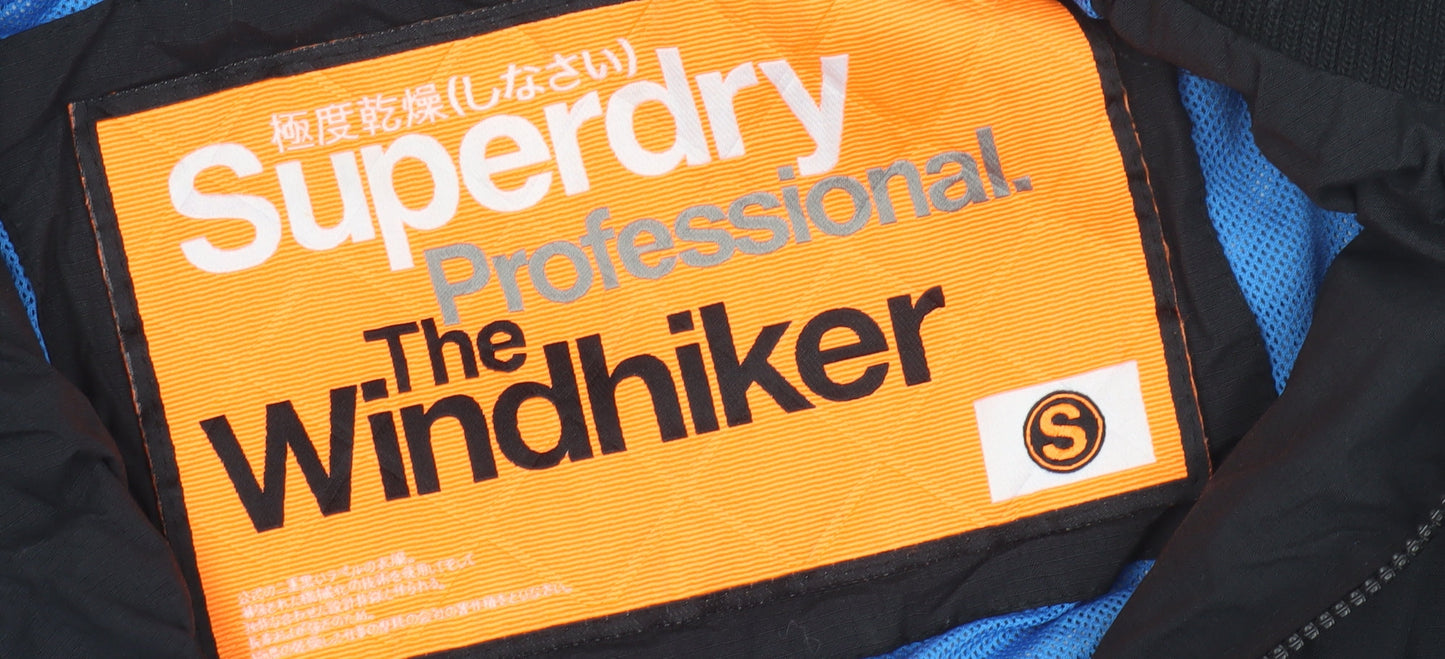 Superdry Men's Black Nylon Windbreaker Jacket, Size S