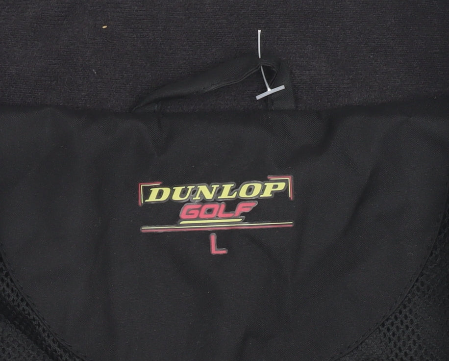 Dunlop Men's Black L Rain Jacket, Windproof, Golf