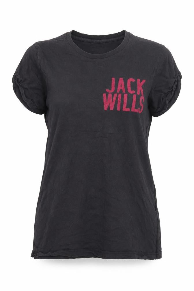 Womens UK Size UK 12 Jack Wills Black Cotton T-Shirt