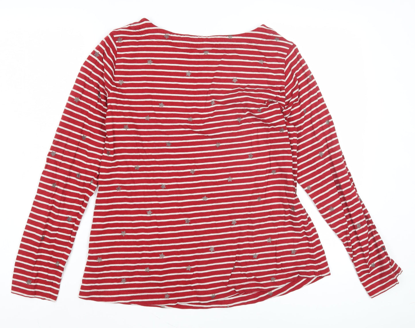 White Stuff Women's Red Striped Long Sleeve T-Shirt Size 14