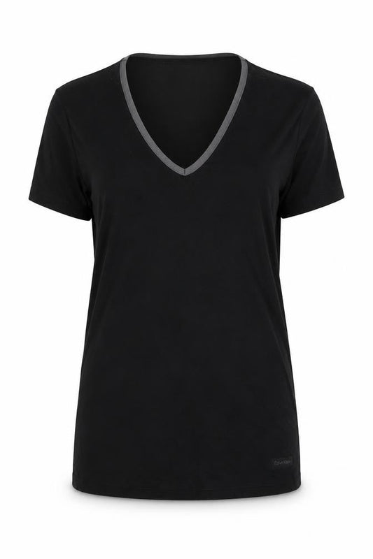 Womens UK Size S Calvin Klein Black Nylon Blend T-Shirt