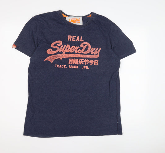 Superdry Men's Blue XL T-Shirt, Graphic Print, Cotton