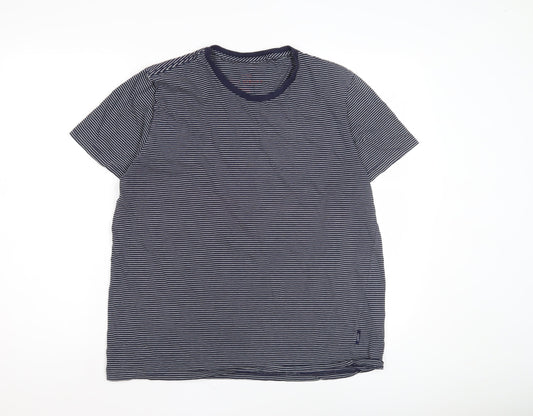 Joules Women's Blue Striped Crew Neck T-Shirt L