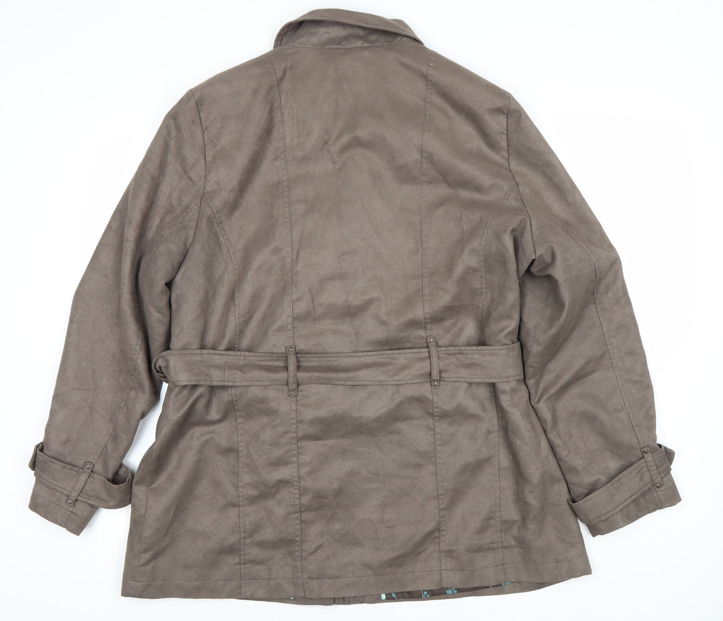 Klass Collection Brown Belted Women's Jacket Size 18