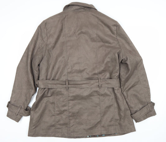 Klass Collection Brown Belted Women's Jacket Size 18