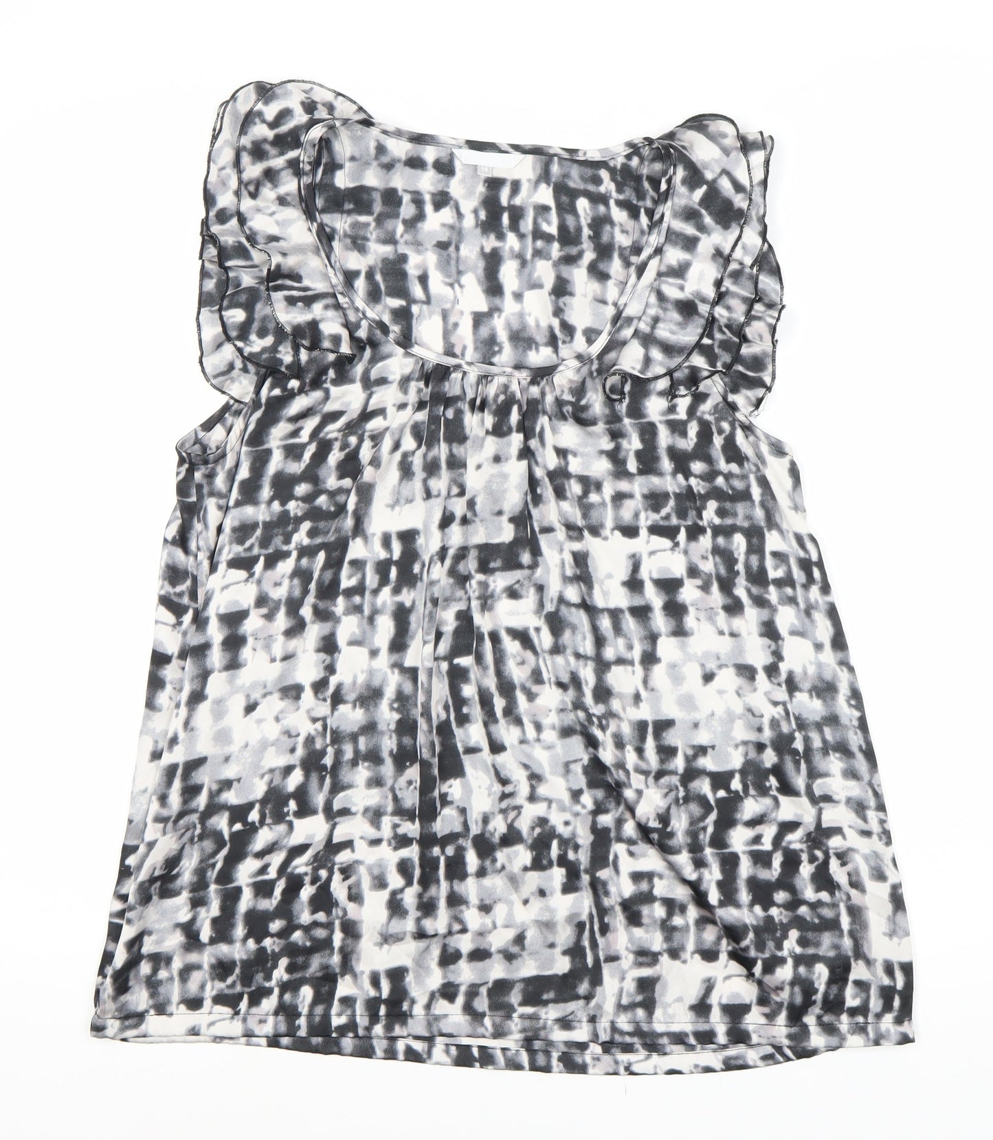 Women's Multicoloured Ruffle Sleeveless Blouse - L