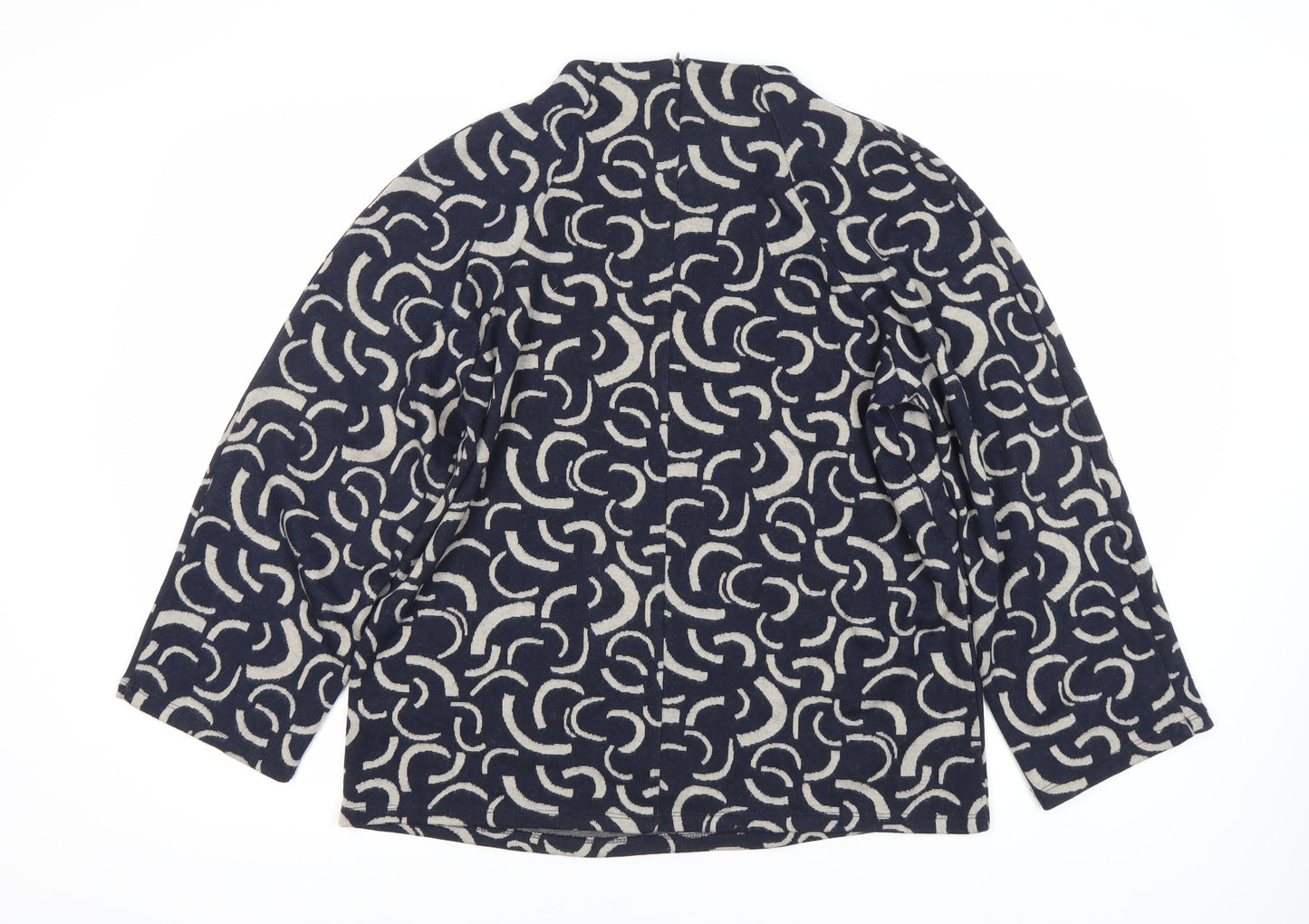 Marks and Spencer Women’s Blue Geometric Jersey Top Size 14
