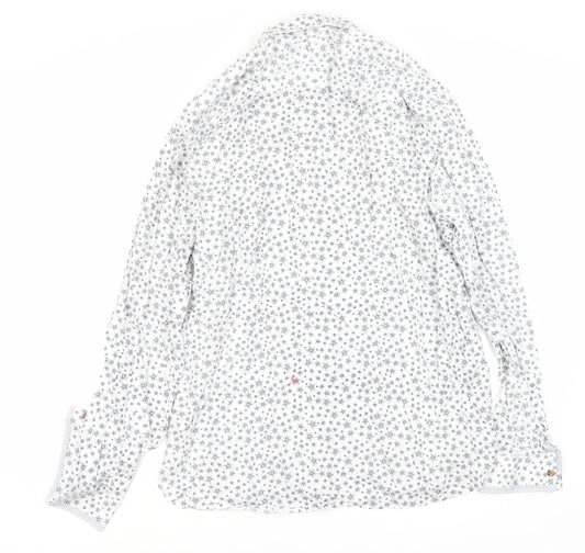 Jeff Banks Men's White Floral Dress Shirt L