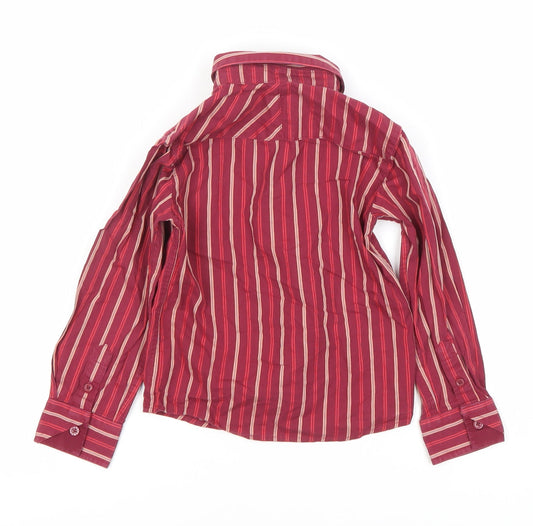 Ted Baker Boys Red Striped Button-Up Shirt 4-5Y Long Sleeve