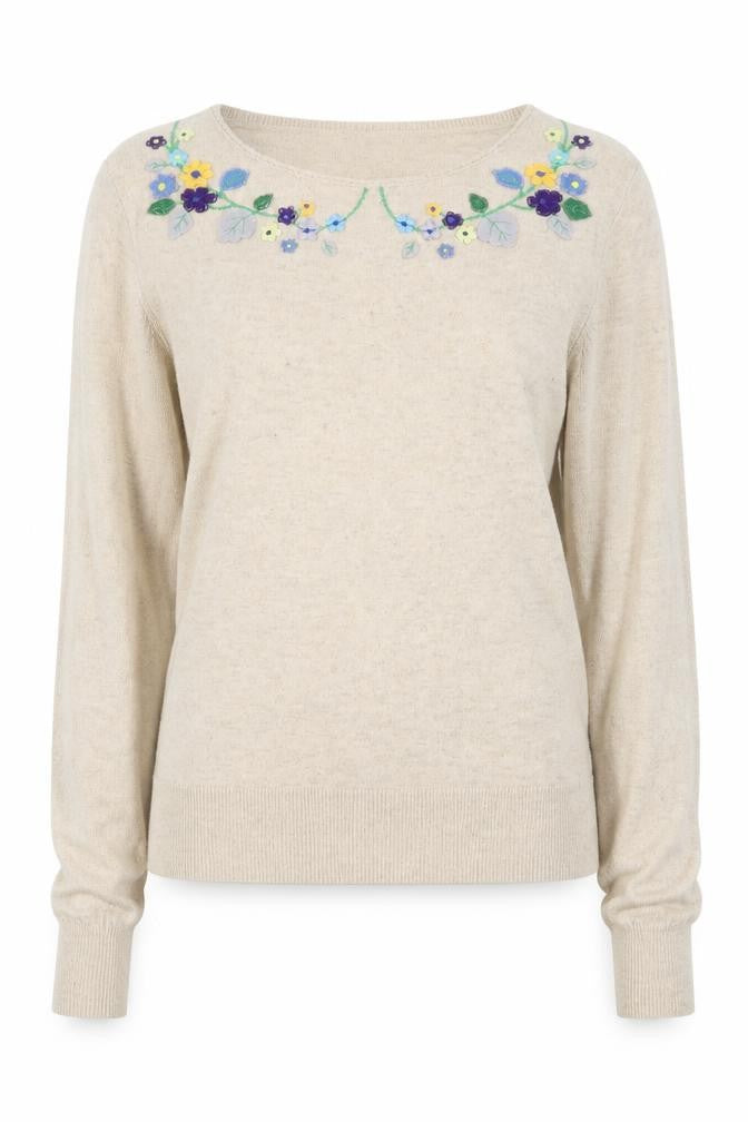 Womens UK XS Regular Cath Kidston Beige Pullover Tight-Knit