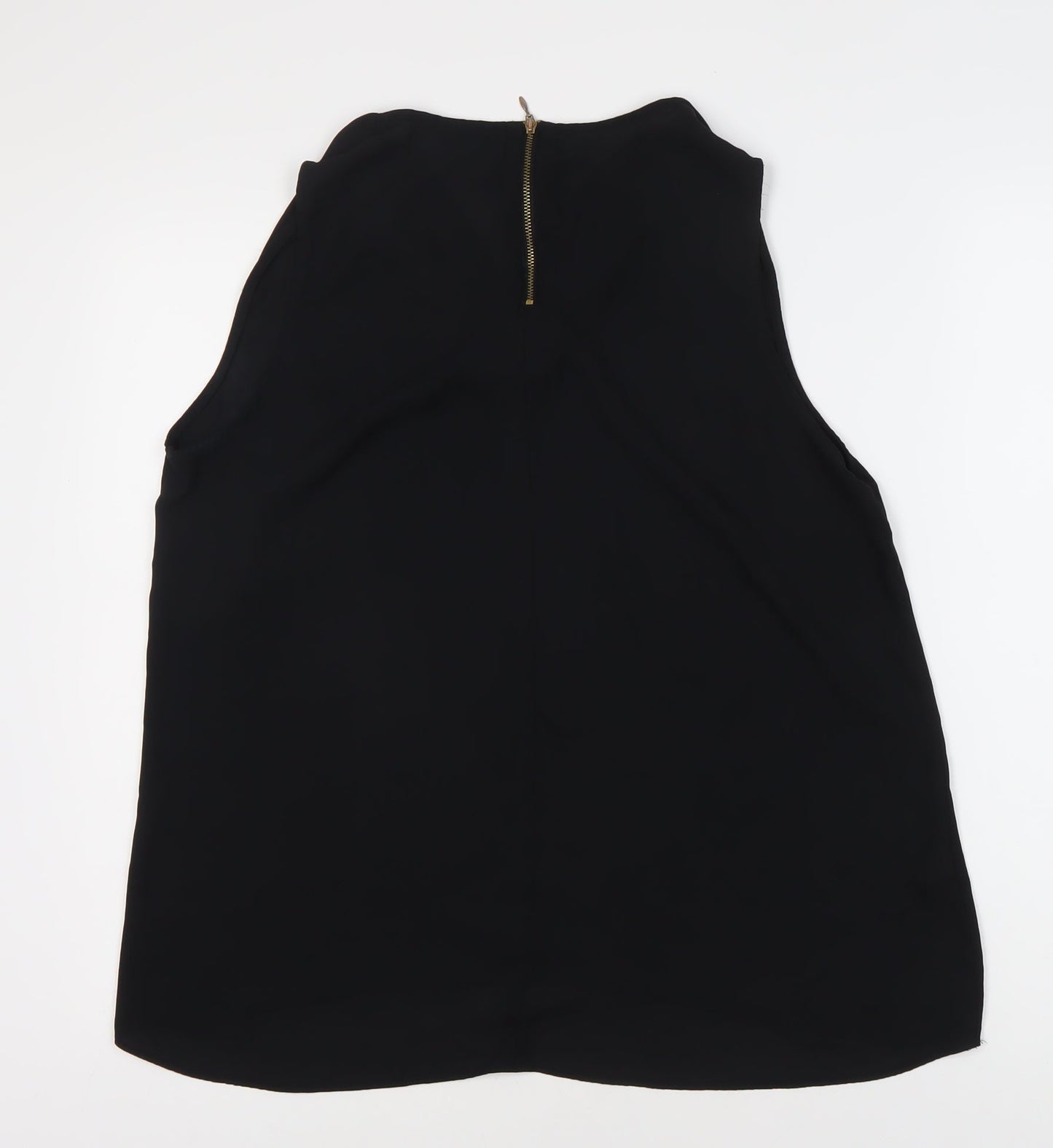 Next Women Black Polyester Zip Tank Top Size 18