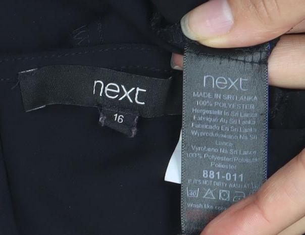 Next Women Black Polyester Zip Tank Top Size 18