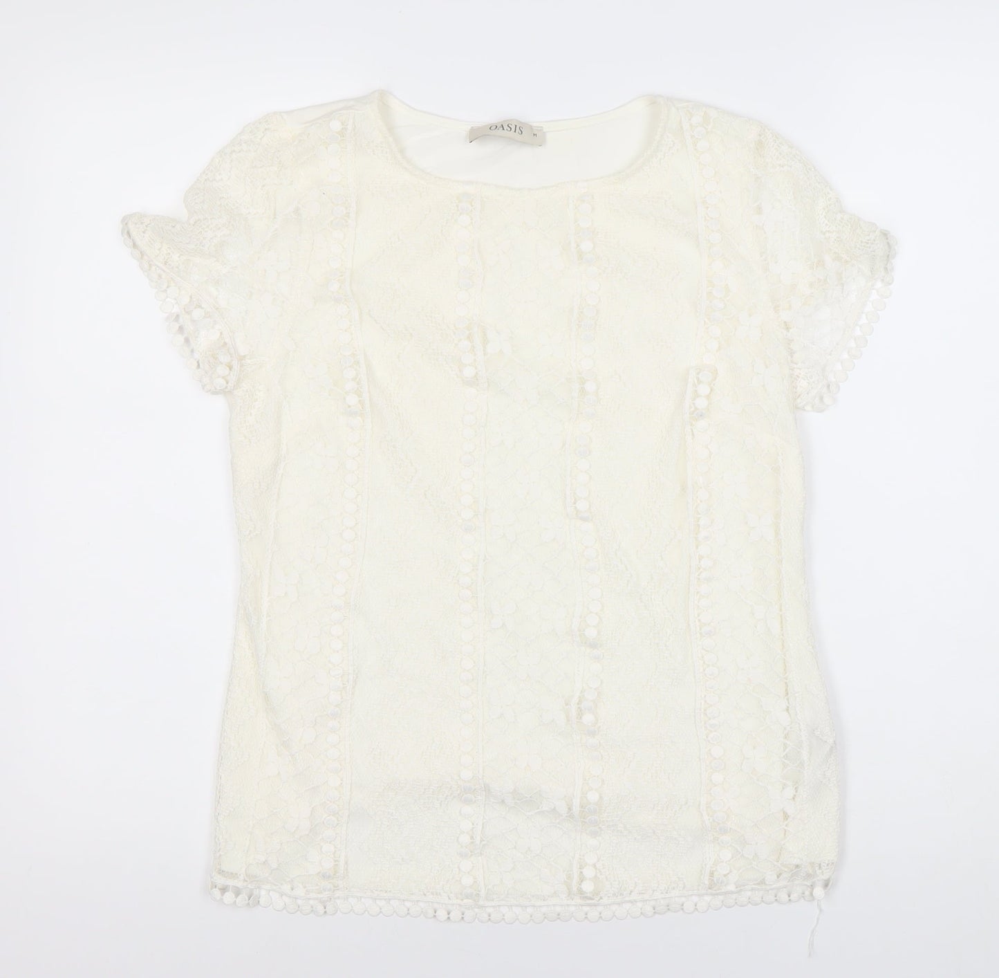Oasis Women’s White Lace Blouse, Size M