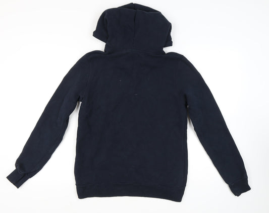 Superdry Women's Navy Hoodie, Size 12, Rhinestone Detail