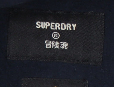 Superdry Women's Navy Hoodie, Size 12, Rhinestone Detail