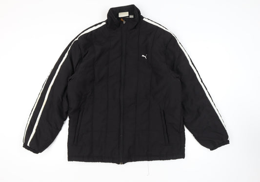 Puma Men's Black Puffer Jacket, Large, Casual Style