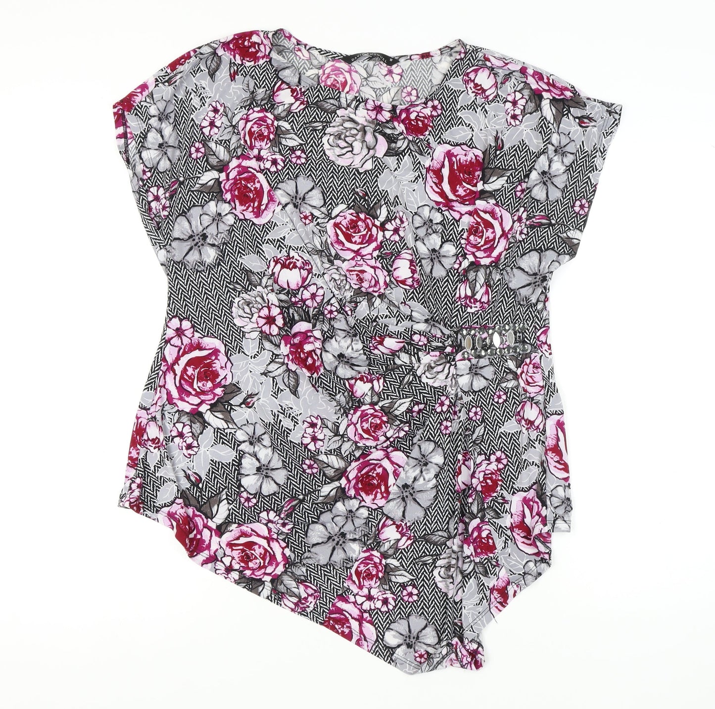 David Emanuel Women's Floral Top Size 18 Multicoloured