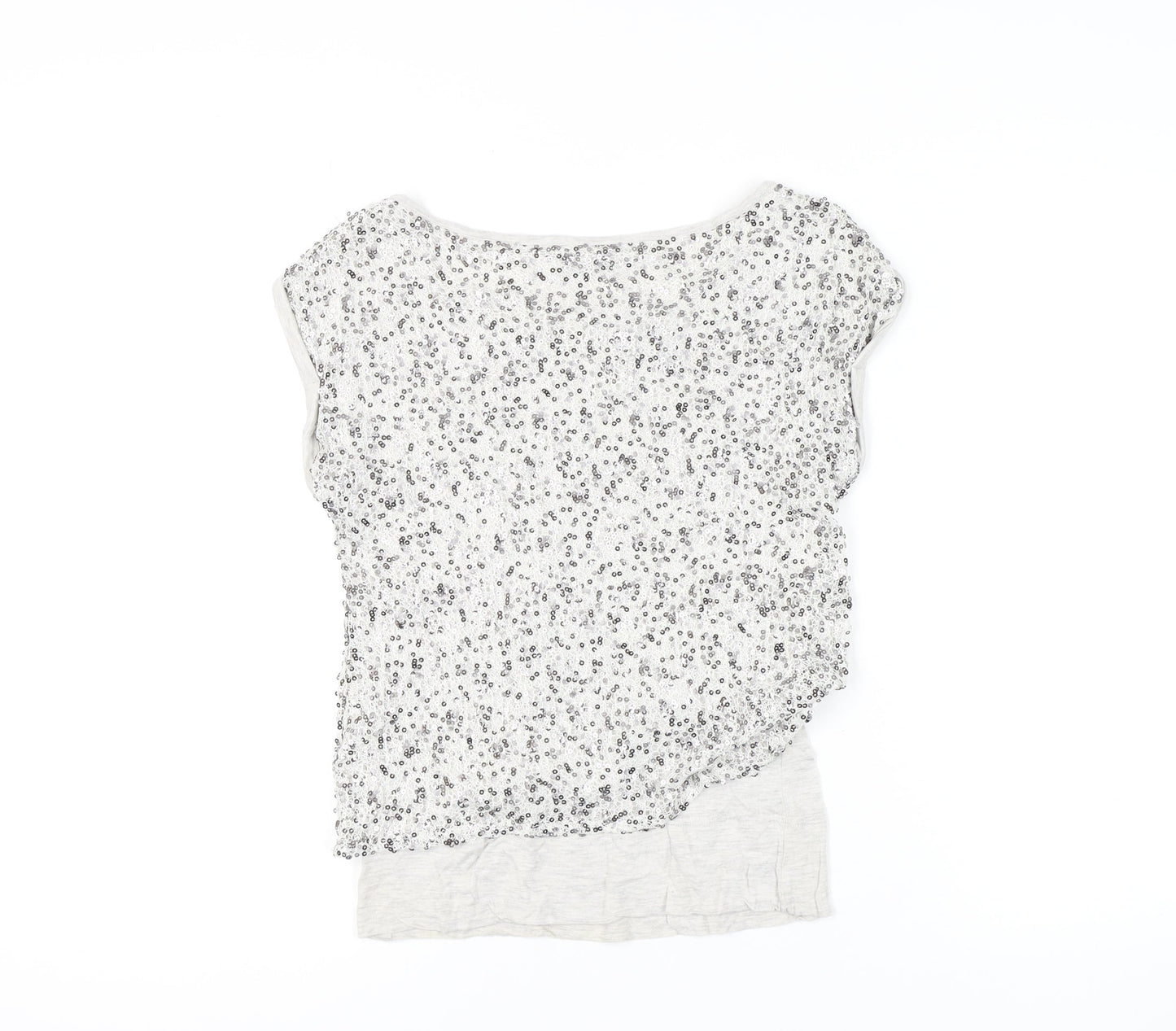 Mint Velvet Women's Grey Sequin Scoop Neck T-Shirt