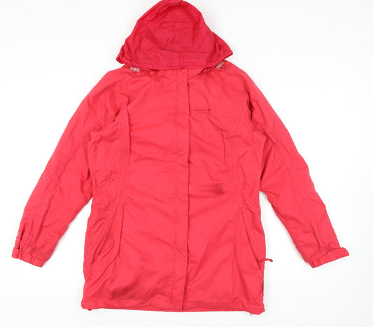 Regatta Women's Red Waterproof Hooded Rain Coat Size 10