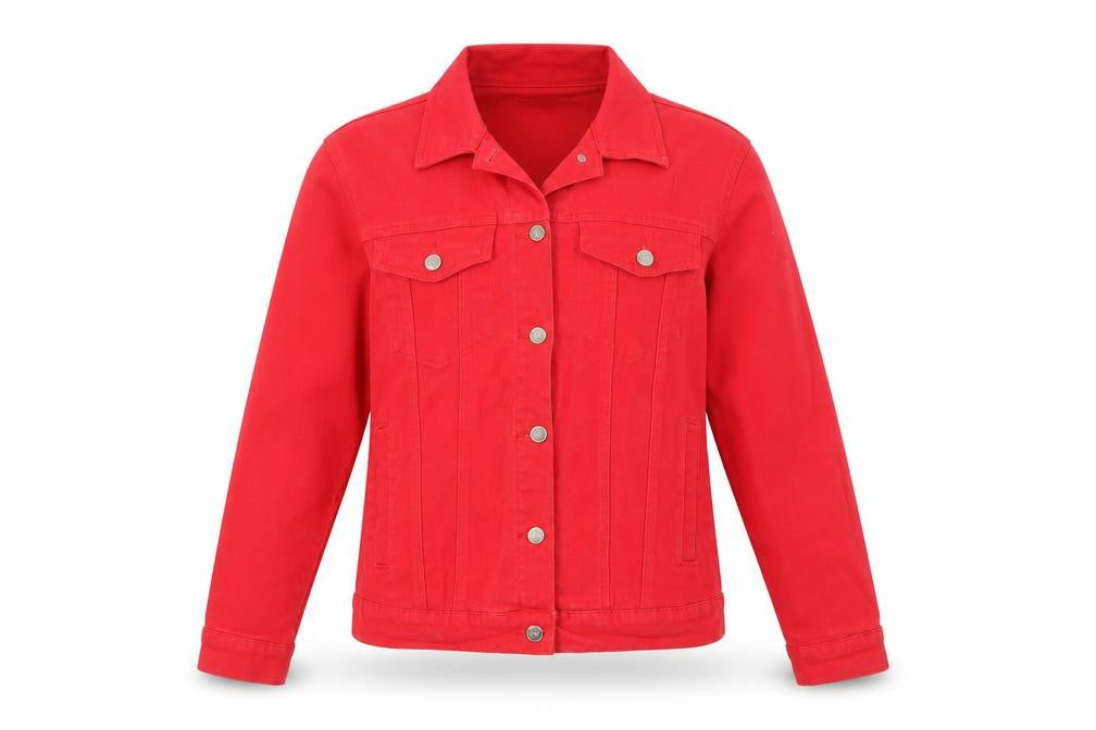 PRETTYLITTLETHING Red Women's Hand-Painted Jacket Size 10
