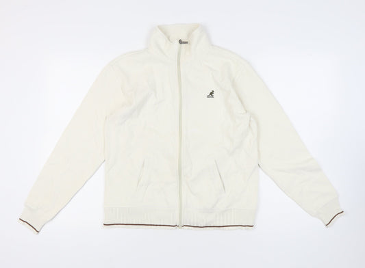 Kangol Men's Ivory Full Zip Logo Sweatshirt