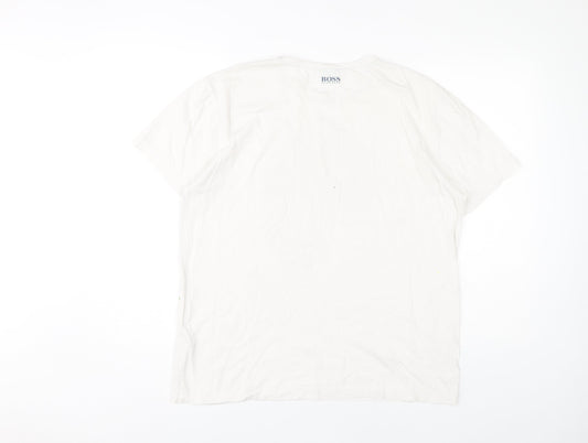 Hugo Boss Men's White L Graphic Print T-Shirt