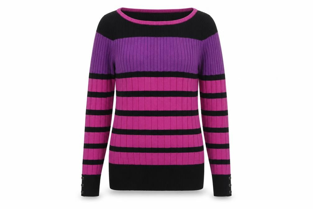 Marks and Spencer Women's Multicoloured Striped Jumper Size 10