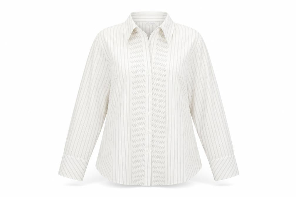 Marks and Spencer Women's Multicoloured Striped Button-Up Shirt