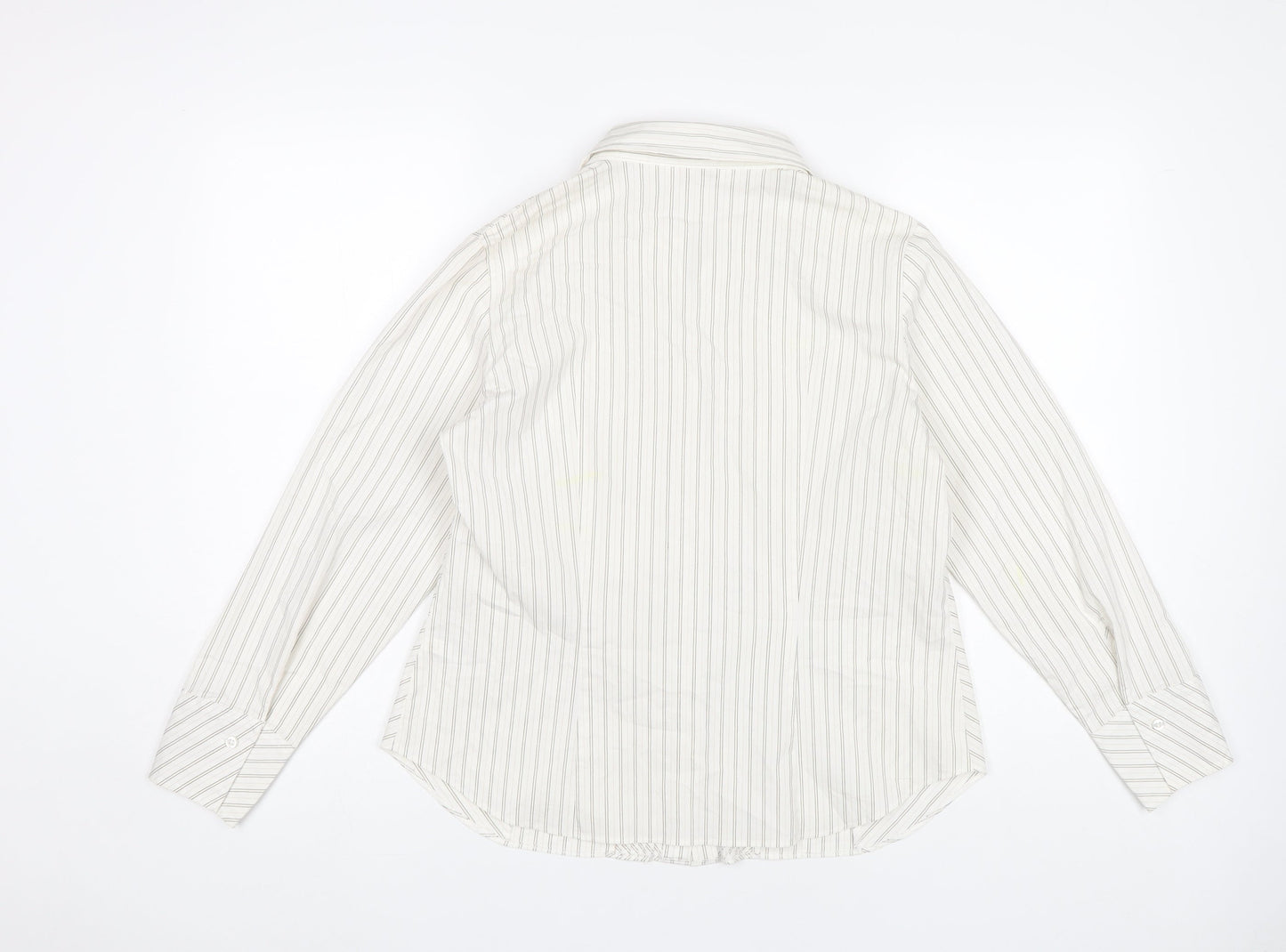 Marks and Spencer Women's Multicoloured Striped Button-Up Shirt
