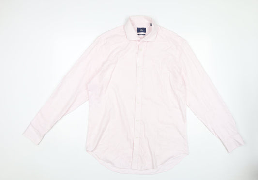 Moss 1851 Men's Pink Formal Dress Shirt Size 16